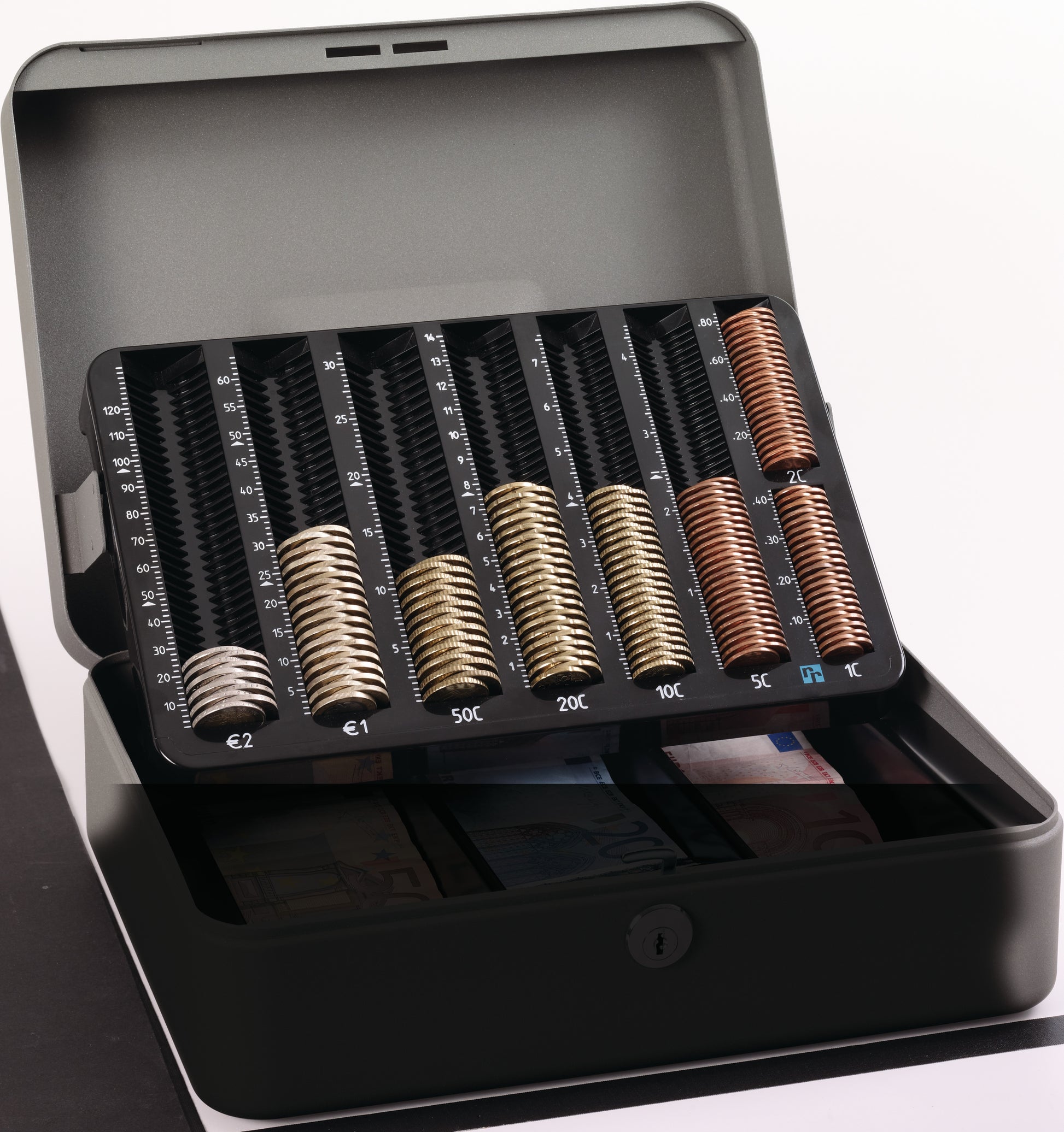 RIEFFEL SWITZERLAND Geldkassette MONETA-BASIC-EURO 30x24,2x10,6cm EURO