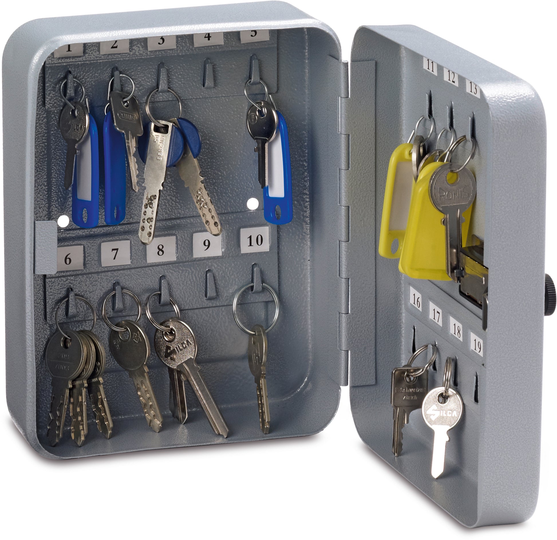 RIEFFEL SWITZERLAND Schlüsselkasten VT silber VT-SK 20 Z SILBER 20×16×8cm, 20 Haken