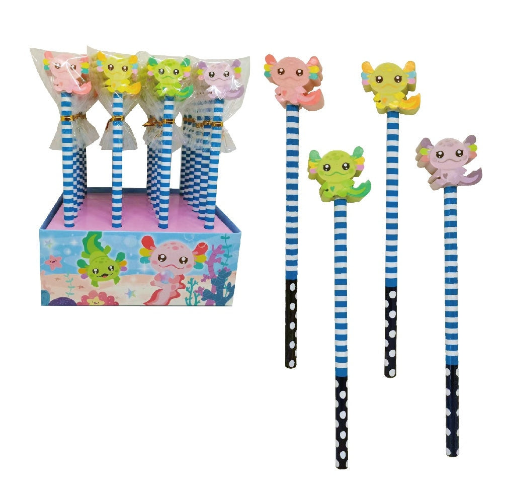 ROOST Bleistift mit Radierer AXRE-001 Axolotl, assortiert