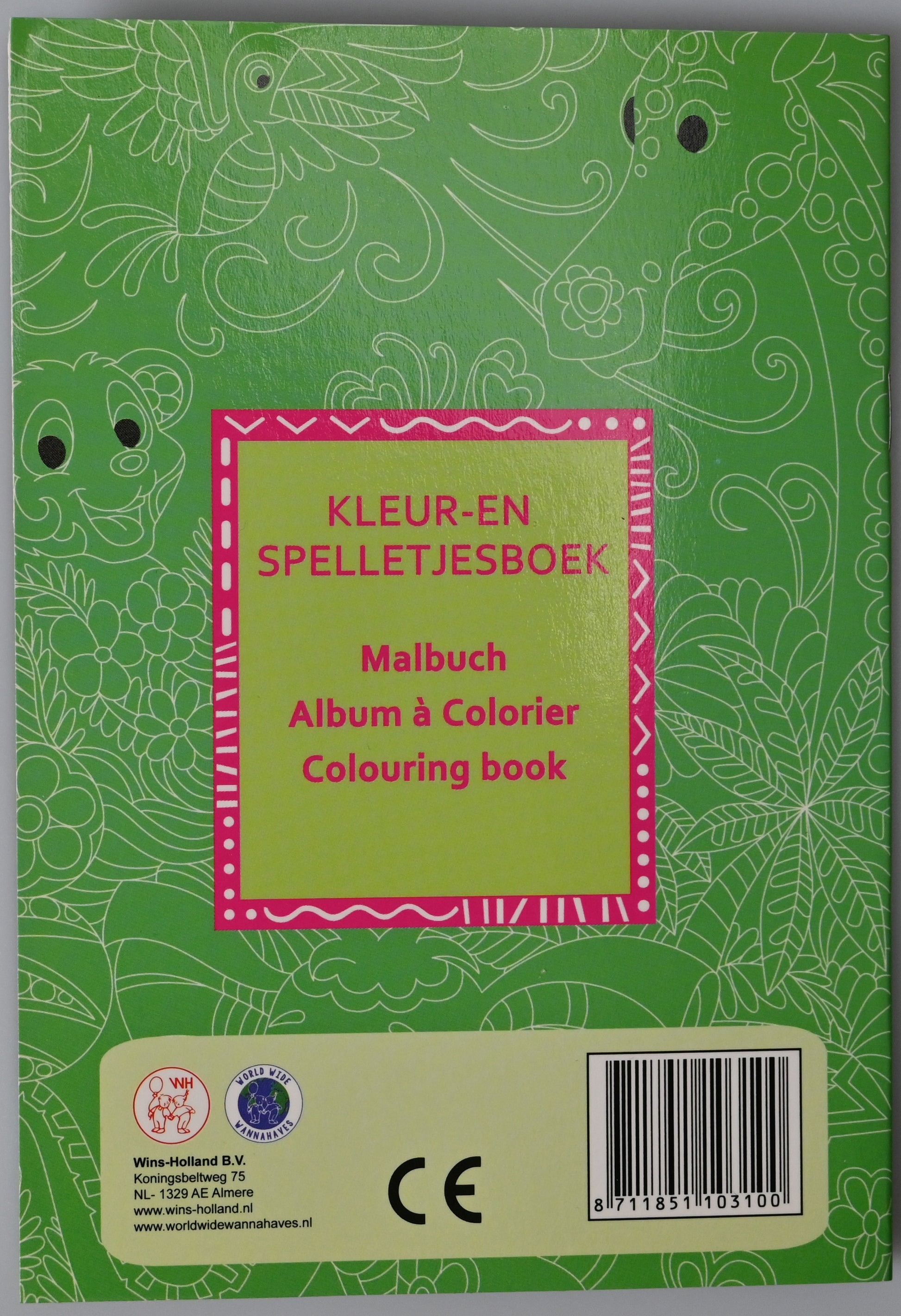 ROOST Malbuch Mini B103S 6 mini Farbstiften 11,5x16,5cm