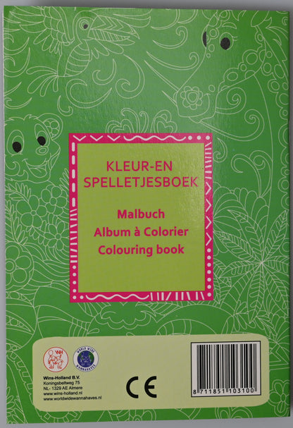 ROOST Malbuch Mini B103S 6 mini Farbstiften 11,5x16,5cm