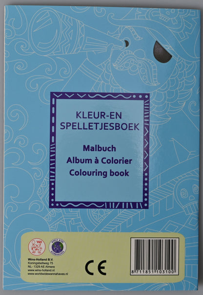 ROOST Malbuch Mini B103S 6 mini Farbstiften 11,5x16,5cm