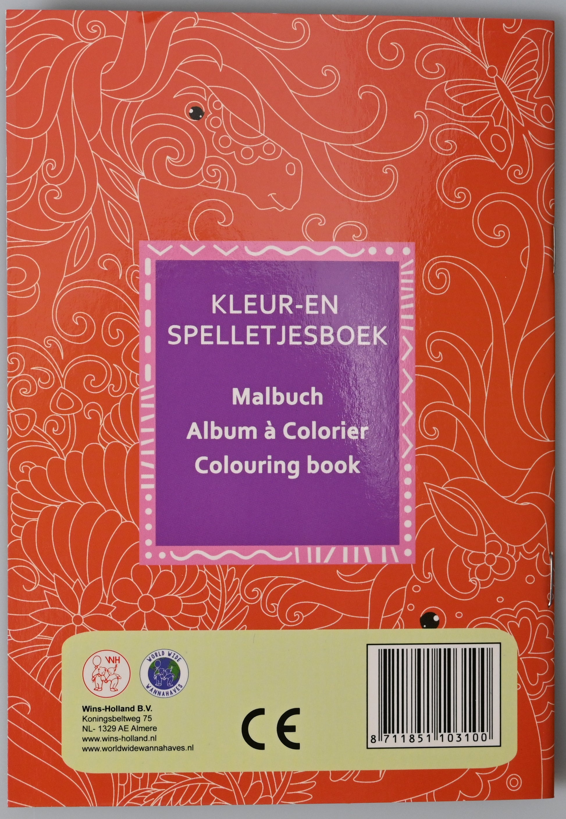 ROOST Malbuch Mini B103S 6 mini Farbstiften 11,5x16,5cm