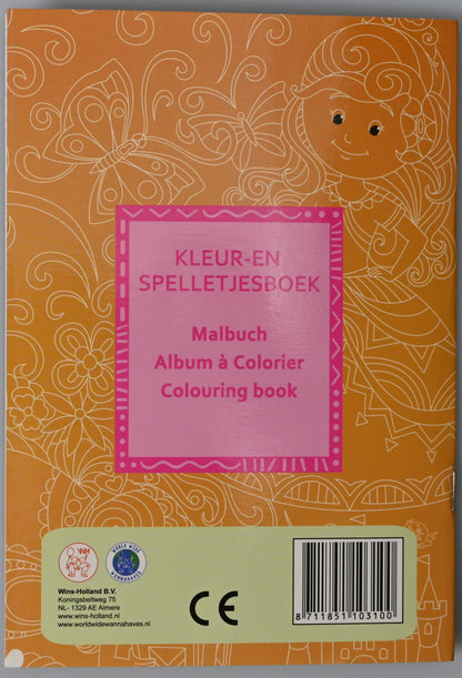 ROOST Malbuch Mini B103S 6 mini Farbstiften 11,5x16,5cm