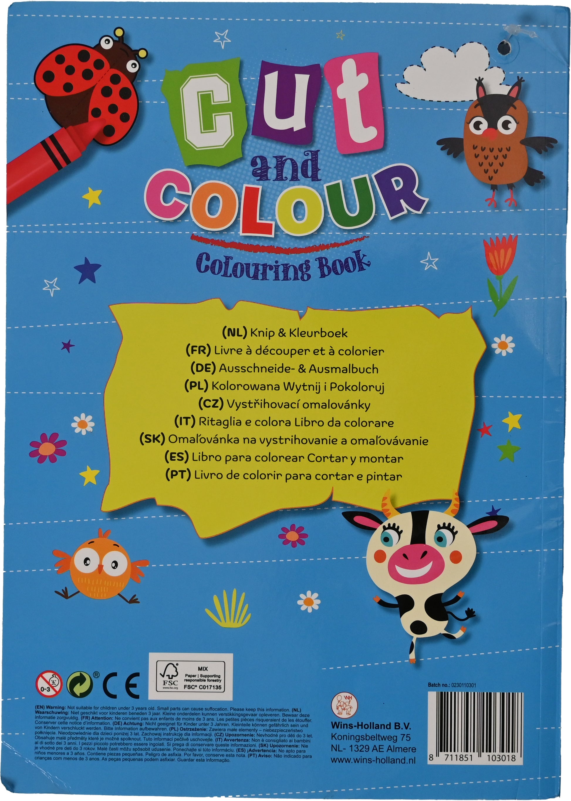 ROOST Malbuch Cut & Colour B1050 inkl. Plastikschere 21x29,7cm