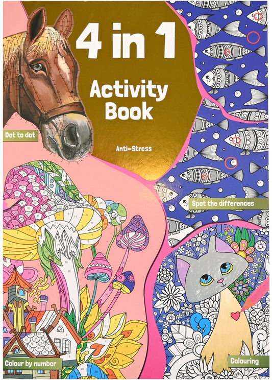 ROOST Aktivitäten-Malbuch A4 B19295 4 in 1