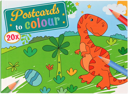 ROOST Malbuch Postkarten B19486 für Kinder 3 Stück assortiert