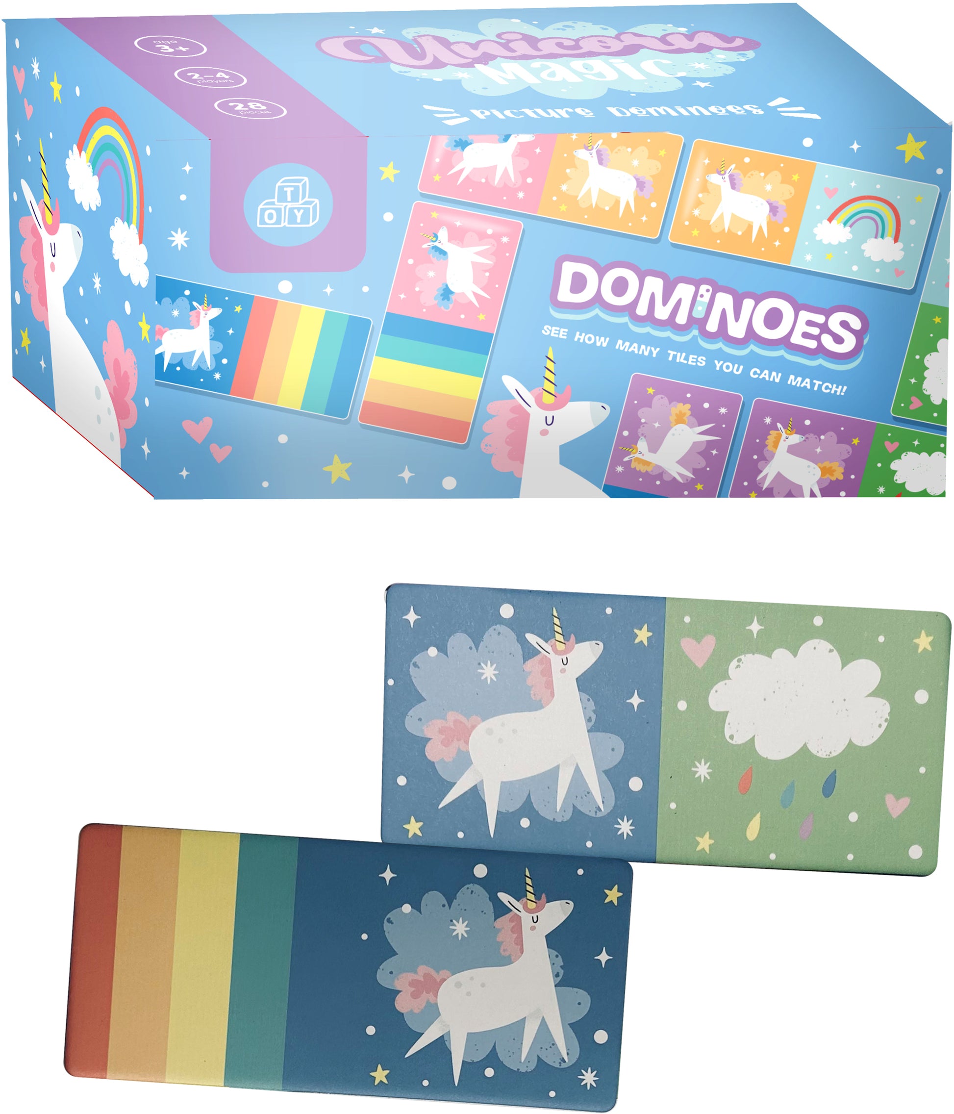 ROOST Kinder Domino-Set GAME02 magisches Einhorn