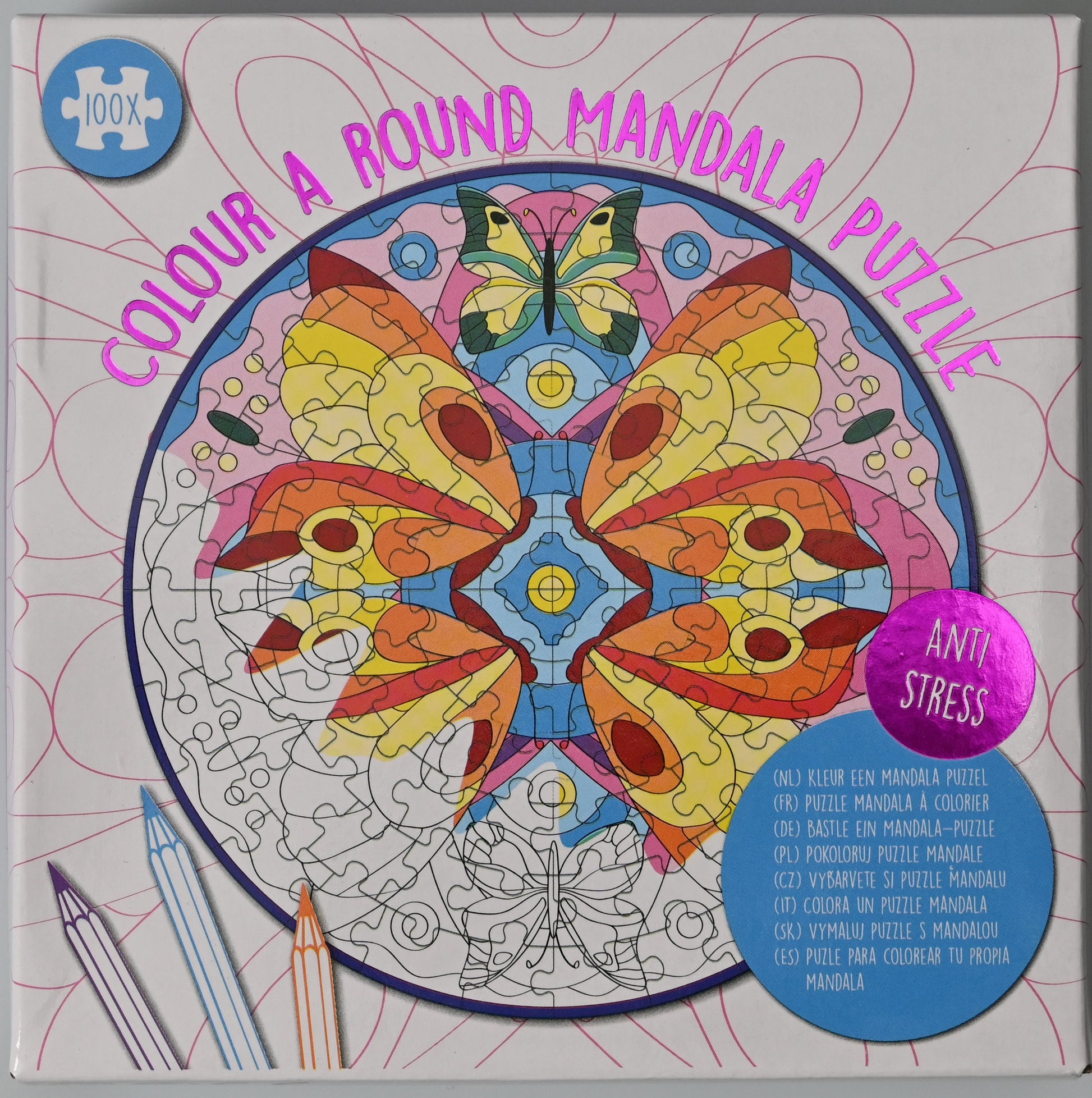 ROOST Mandala-Puzzle rund Flower PU91 rund, assortiert 25x25cm