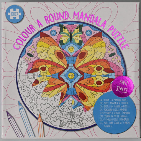 ROOST Mandala-Puzzle rund Flower PU91 rund, assortiert 25x25cm