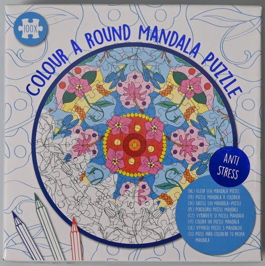 ROOST Mandala-Puzzle rund Flower PU91 rund, assortiert 25x25cm