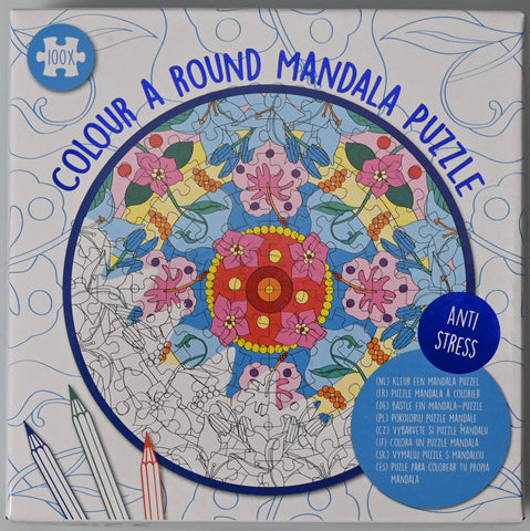 ROOST Mandala-Puzzle rund Flower PU91 rund, assortiert 25x25cm
