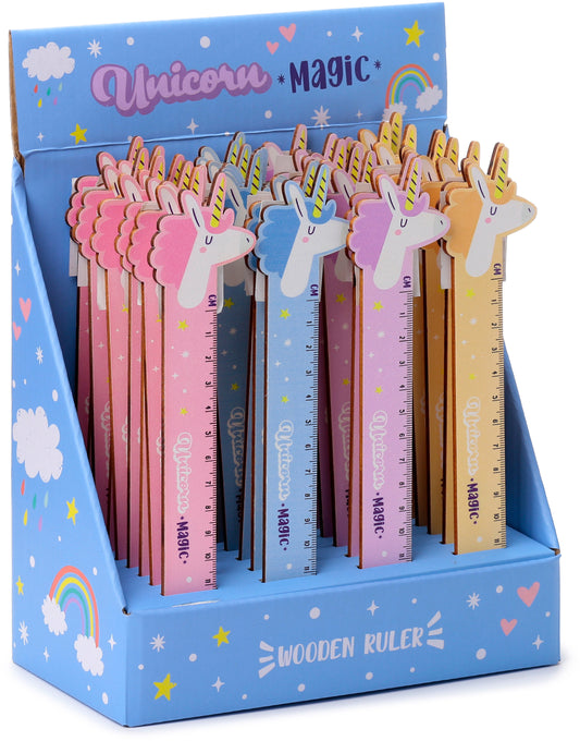 ROOST Holzlineal Einhorn 15cm STA332 4 assortiert