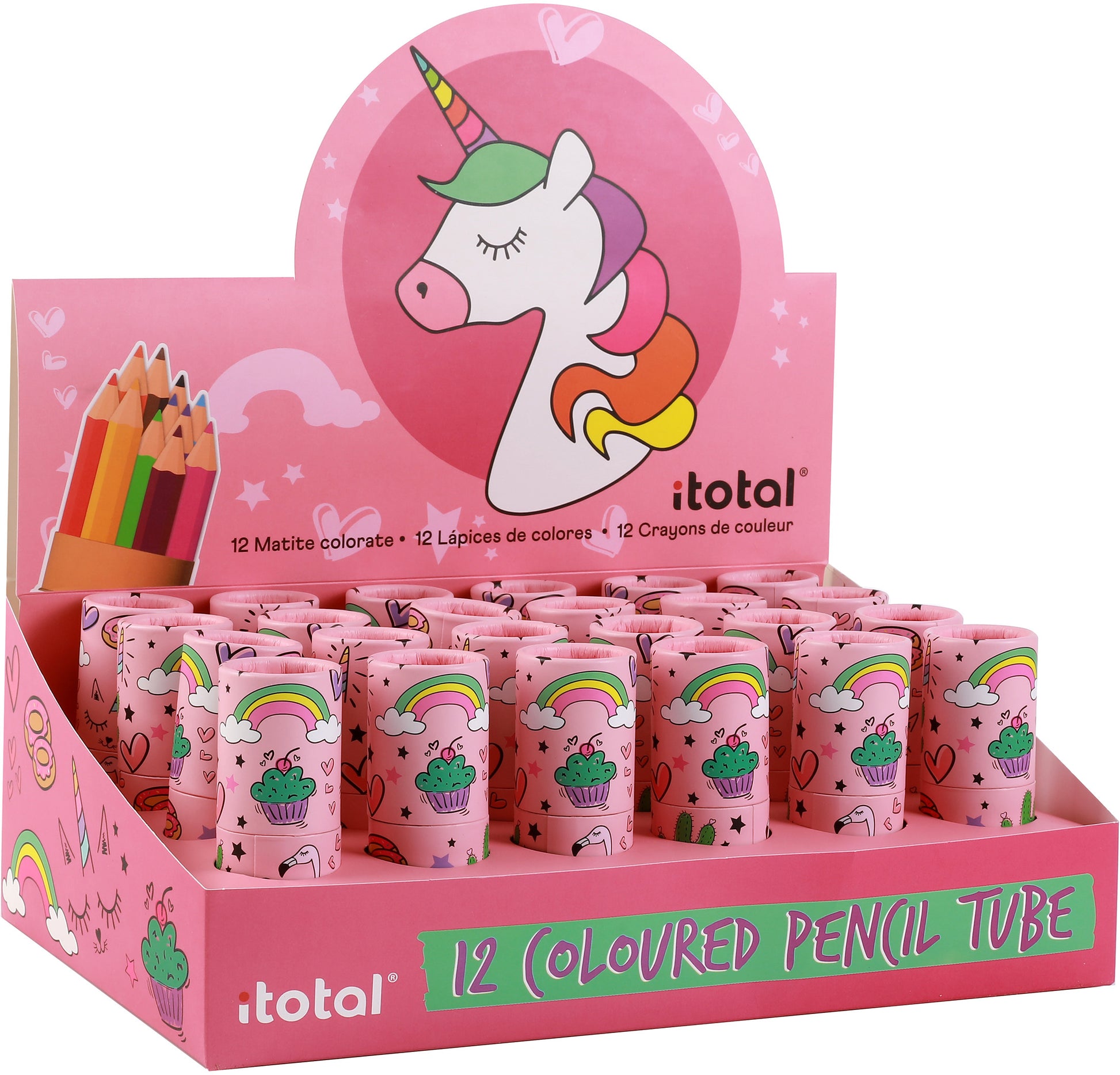 ROOST Farbstifte Einhorn XL2268 Runddose 12 Stück