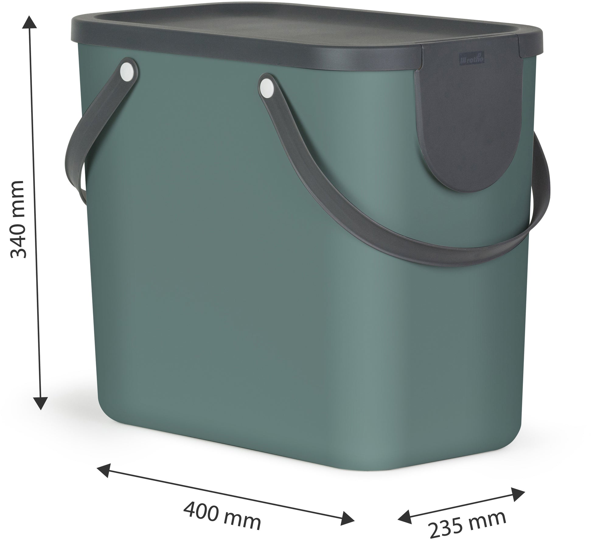 ROTHO Recyclingbox Albula 25l 1024905092 Mistletoe green 180x332x180mm