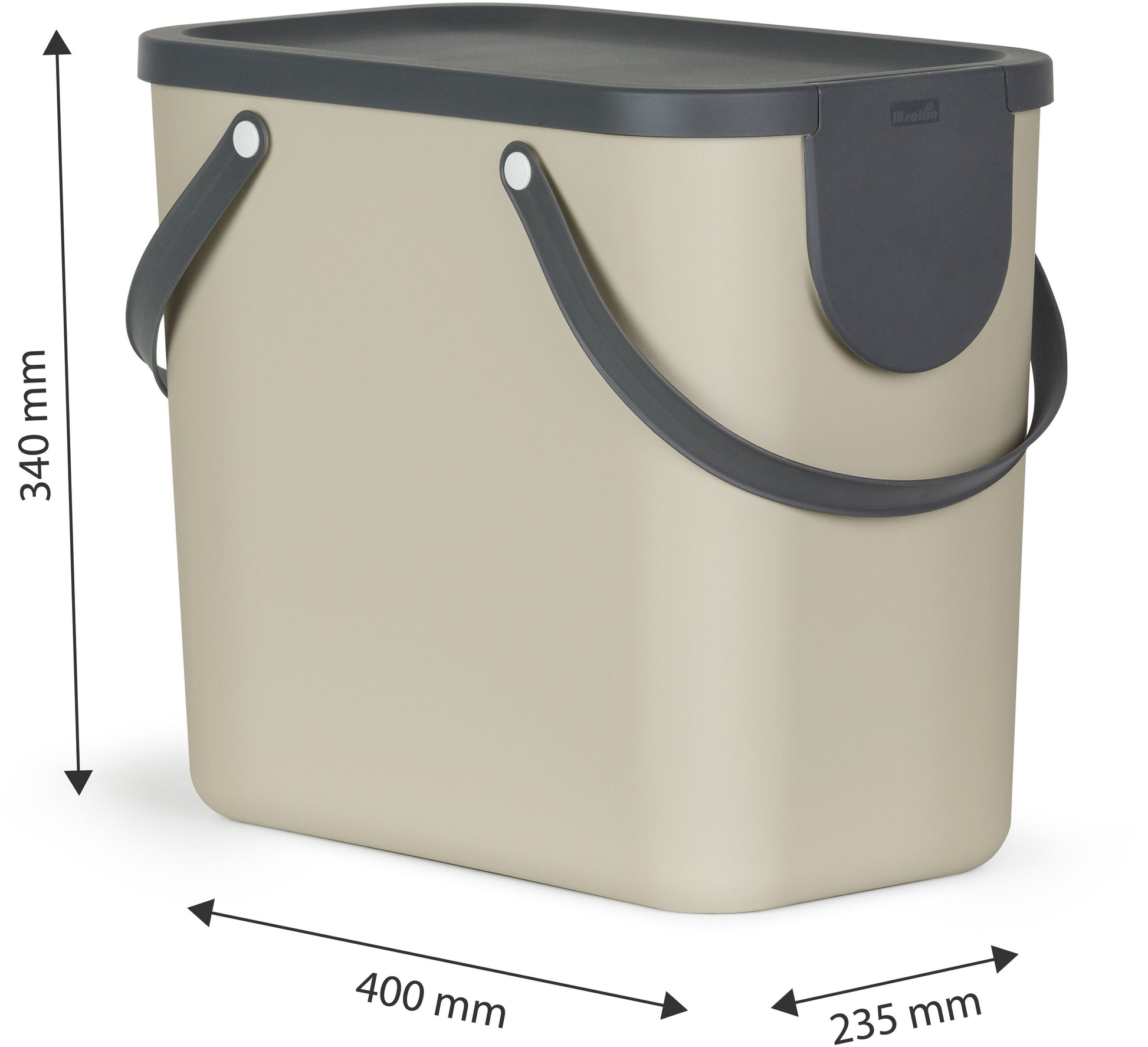 ROTHO Recyclingbox Albula 25l 1024907422 Cappuccino 180x332x180mm