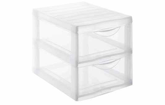 ROTHO Schubladenbox Optimo A4 1421900096WS transparent 2 Schubladen