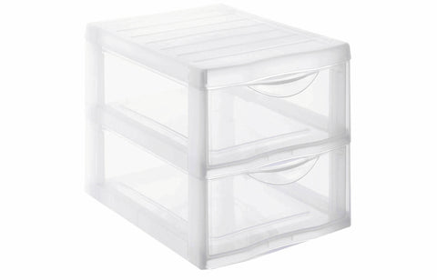 ROTHO Schubladenbox Optimo A4 1421900096WS transparent 2 Schubladen