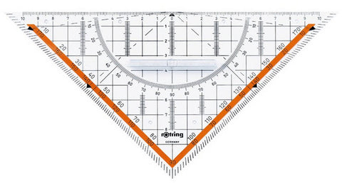 ROTRING Geo-Dreieck Centro 20cm S0903950 transparent, mit Griff