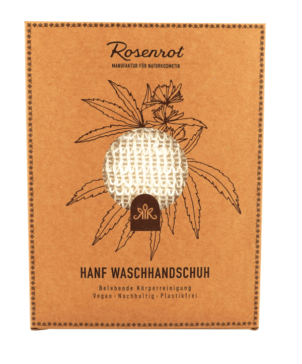 ROSENROT Hanf Waschhandschuh