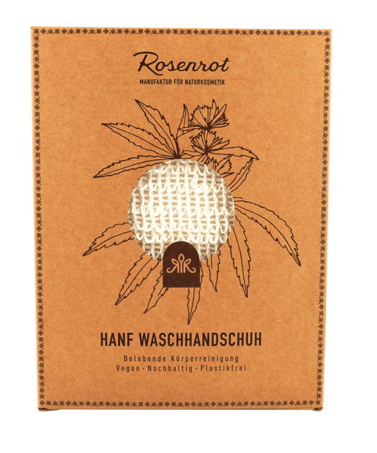 ROSENROT Hanf Waschhandschuh