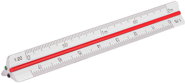 RUMOLD Alu Dreikantmassstab 10cm 195/DIN10 farbige Hohlkehlen