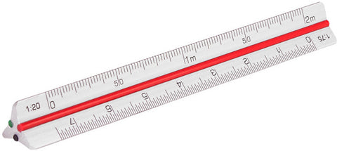 RUMOLD Alu Dreikantmassstab 10cm 195/DIN10 farbige Hohlkehlen