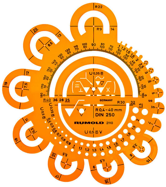 RUMOLD Abrundungsschablone 2110 160mm, DIN 250
