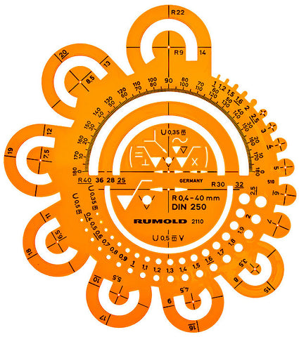 RUMOLD Abrundungsschablone 2110 160mm, DIN 250