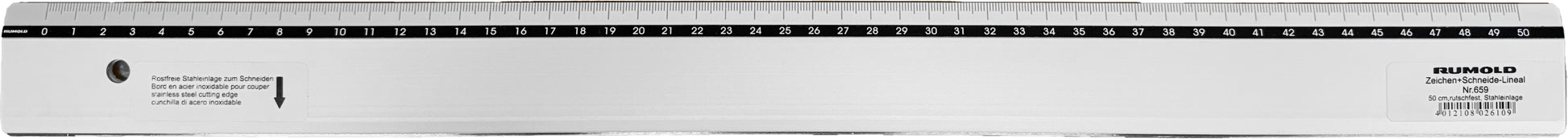 RUMOLD Zeichen-Schneidelineal 50cm 659/50 Alu