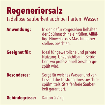 Regeneriersalz für Spülmaschinen, pH-Wert 7, 2 kg