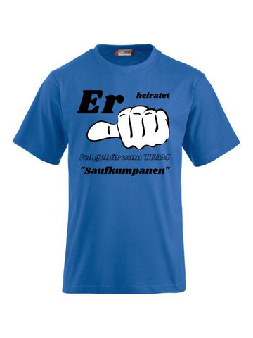 T-Shirts bedrucken Er heiratet ich gehör zum Team