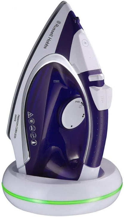 Russell Hobbs Bügeleisen [kabellos mit Basisstation] Supreme Steam Cordless (2400W, 135 g-min Extra-Dampfstoß, 300 ml, Keramik-Bügelsohle