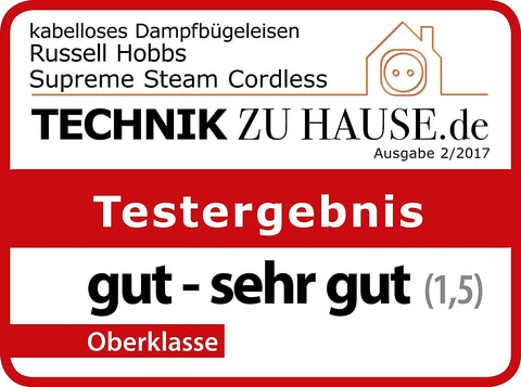 Russell Hobbs Bügeleisen [kabellos mit Basisstation] Supreme Steam Cordless (2400W, 135 g-min Extra-Dampfstoß, 300 ml, Keramik-Bügelsohle