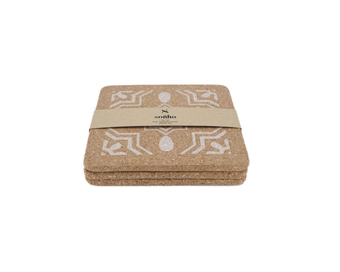 soñho Cortiça Azulejo Kork Topfuntersetzer 3er Set, 19 x 19 cm