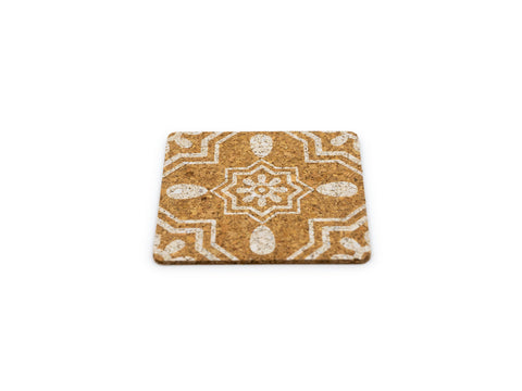 soñho Cortiça Azulejo Kork Untersetzer 4er Set, 10 x 10 cm