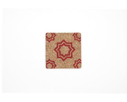soñho Cortiça Azulejo Kork Untersetzer 4er Set, 10 x 10 cm