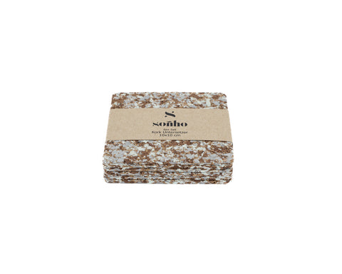 soñho Recife Kork Untersetzer 6er Set, 10 x 10 cm