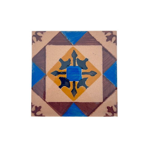 mumix - Lagos Azulejo Coaster 13×13 cm - Hand-painted, Cork-backed, Portuguese charm 🌿✨