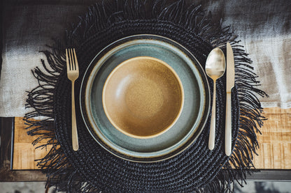 mumix - Antigo Plate - Handcrafted, petrol-teal glaze, 26 cm 🍽️✨