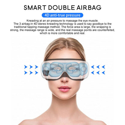 Smart Airbag Vibrations-Augenmassagegerät Augenpflege-Instrument Heizung Bluetooth Musik Pressotherapie für Augen-Sichtschutz-Maschine