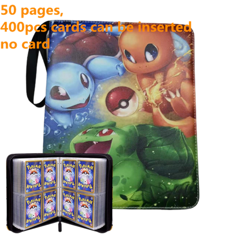 Pokemon Card Case, 50 Pages, Can Insert 400pcs s, Portable, Waterproof, Zipper, Birthday Gift, Game Battle,  Storage,toy