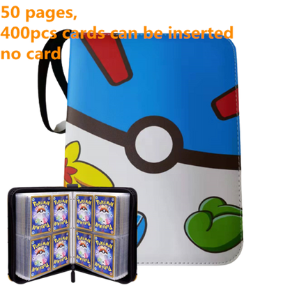 Pokemon Card Case, 50 Pages, Can Insert 400pcs s, Portable, Waterproof, Zipper, Birthday Gift, Game Battle,  Storage,toy