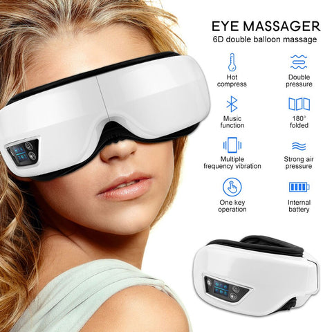 Smart Airbag Vibrations-Augenmassagegerät Augenpflege-Instrument Heizung Bluetooth Musik Pressotherapie für Augen-Sichtschutz-Maschine