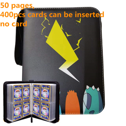 Pokemon Card Case, 50 Pages, Can Insert 400pcs s, Portable, Waterproof, Zipper, Birthday Gift, Game Battle,  Storage,toy