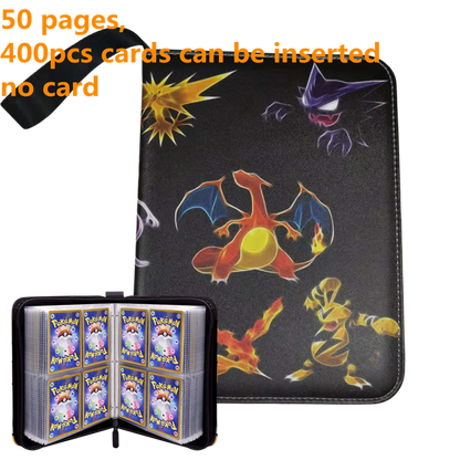Pokemon Card Case, 50 Pages, Can Insert 400pcs s, Portable, Waterproof, Zipper, Birthday Gift, Game Battle,  Storage,toy