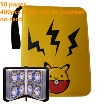 Pokemon Card Case, 50 Pages, Can Insert 400pcs s, Portable, Waterproof, Zipper, Birthday Gift, Game Battle,  Storage,toy