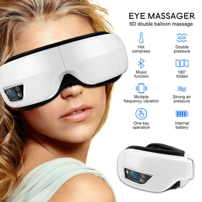 Augenmassagegerät 6D Smart Airbag Vibration Augenpflege Instrument Hot Compress Bluetooth Augenmassagebrille Ermüdungsbeutel & amp; Falten