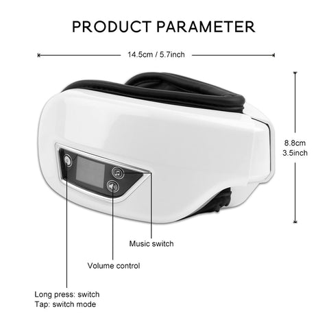 Augenmassagegerät 6D Smart Airbag Vibration Augenpflege Instrument Hot Compress Bluetooth Augenmassagebrille Ermüdungsbeutel & amp; Falten