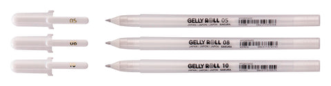 SAKURA Gelly Roll 0.3/0.4/0.5mm POXPGBWH3C White 3 Stück
